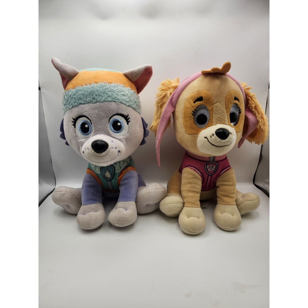 Paw Patrol Plush Bundle of 2, 10 inch Everest and Skye Officially Licensed